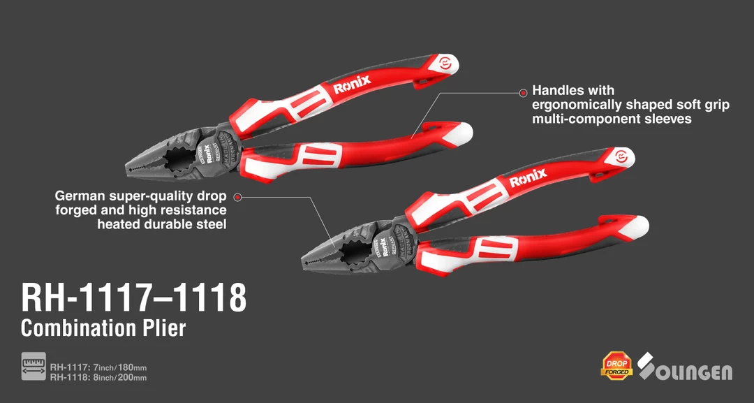 انبر دست صنعتی 7 اینچ آلمانی RH-1117 رونیکس