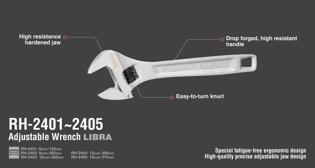 آچار فرانسه 12 اینچ لیبرا RH-2404 رونیکس