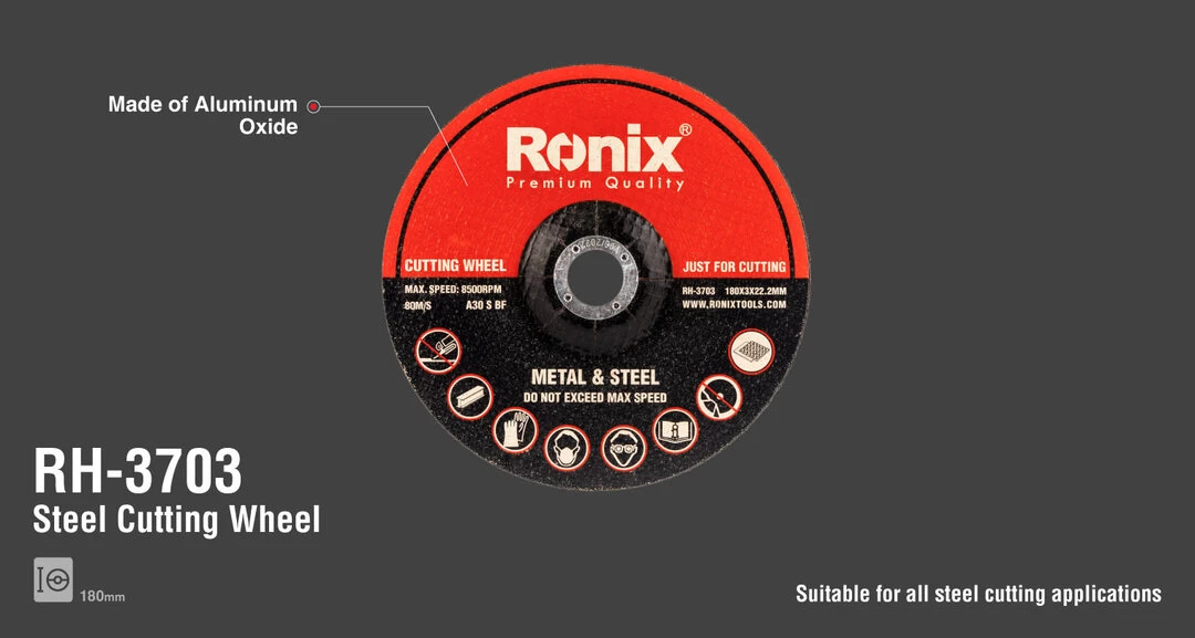 سنگ برش آهن 180 میلی متری چینی RH-3703 رونیکس