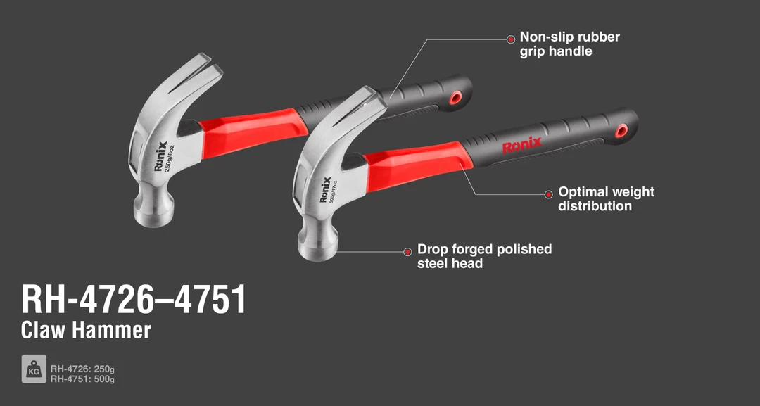 چکش دو شاخ 500 گرمی فایبر RH-4751 رونیکس