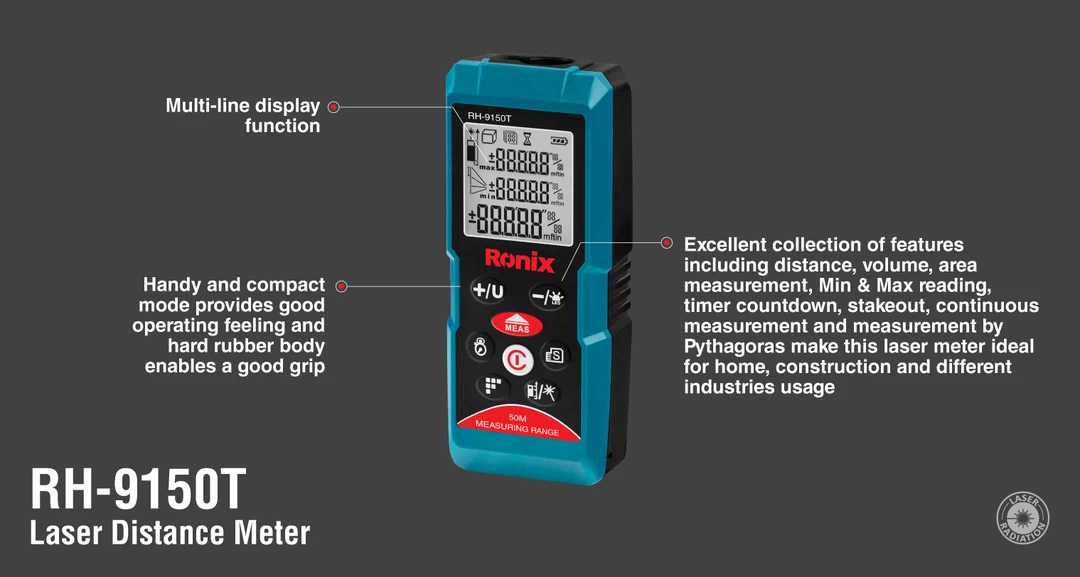 متر لیزری 50 متری تایوانی RH-9150T رونیکس