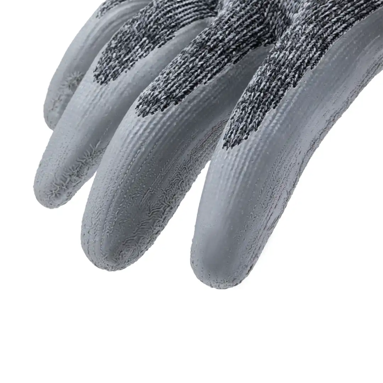 دستکش ایمنی لاتکس کف مواد طوسی ساده نخ ملانژ به همراه تگ متوسط