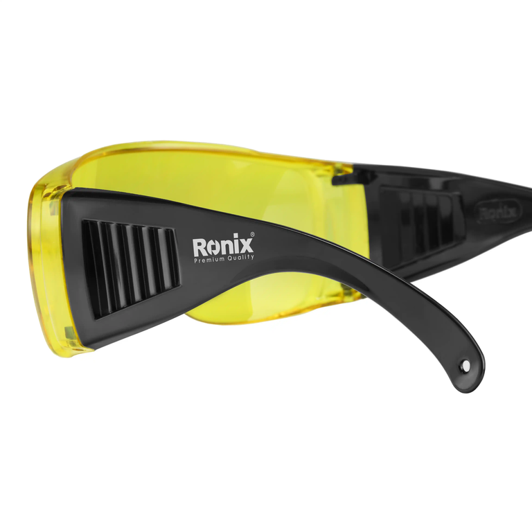 عینک ایمنی بغل دار زرد رنگ