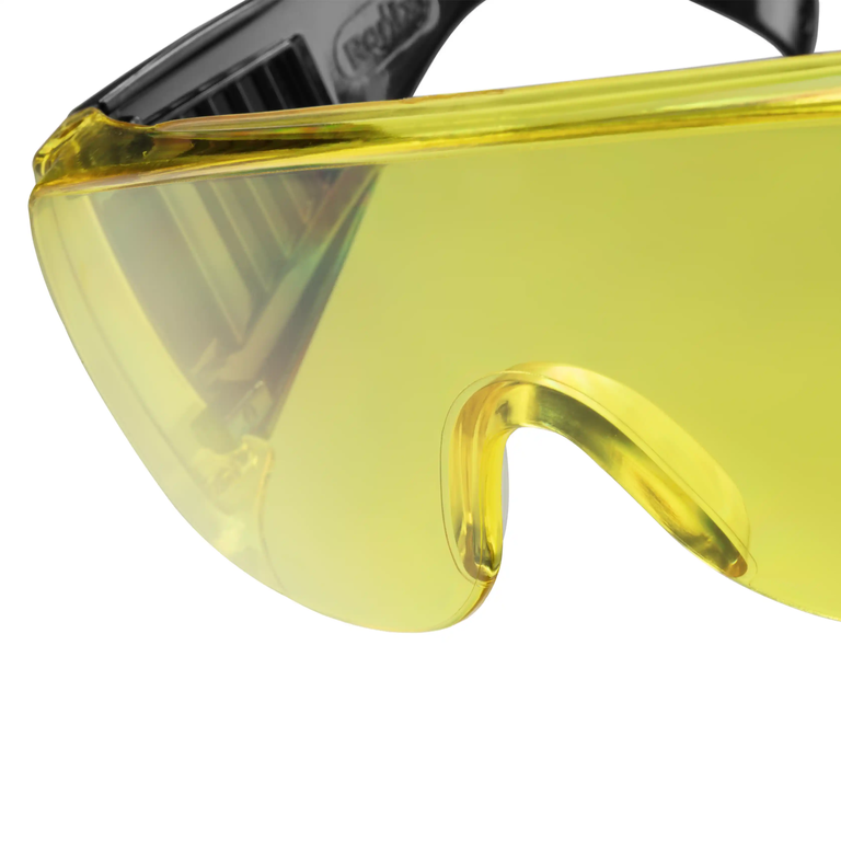 عینک ایمنی بغل دار زرد رنگ