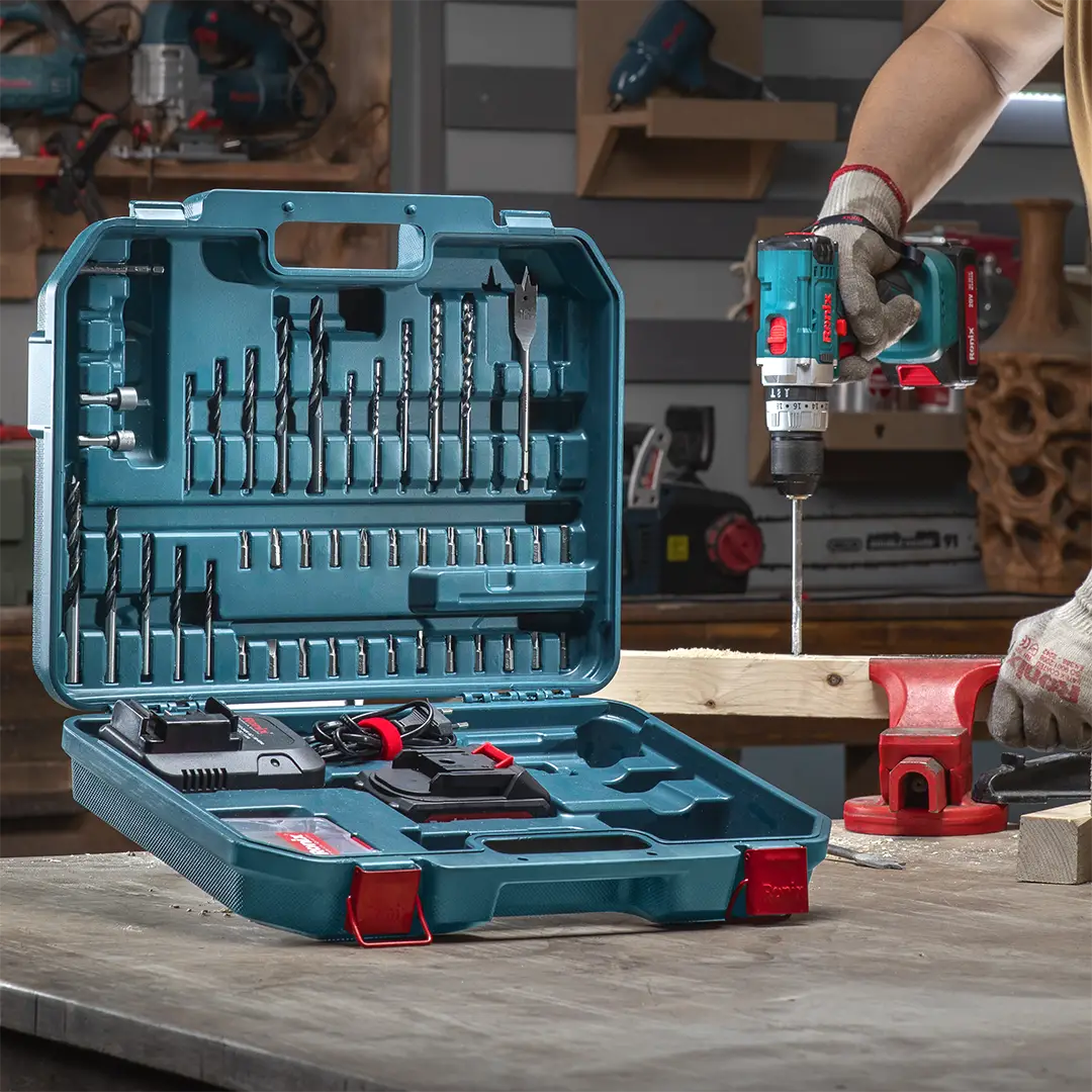 کیت دریل چکشی شارژی 20 ولت 53 پارچه