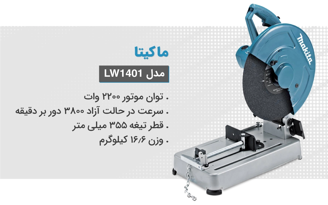 ویژگی‌های پروفیل بر ماکیتا مدل  LW1401