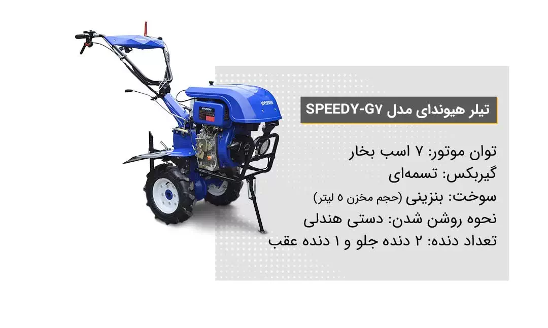 ویژگی‌ تیلر کشاورزی هیوندای مدل Speedy-G7