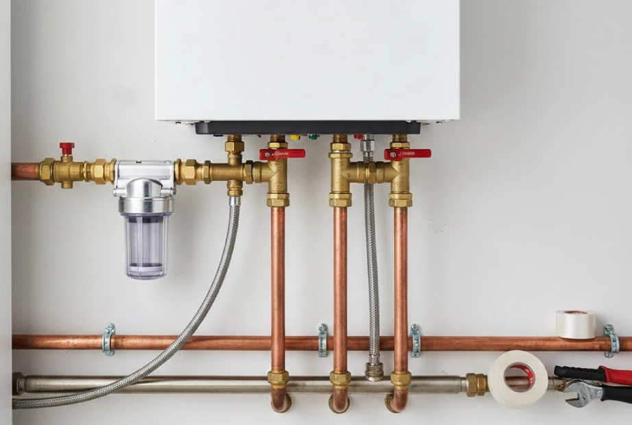 نصب شیر فلکهها و اتصالات ورودی