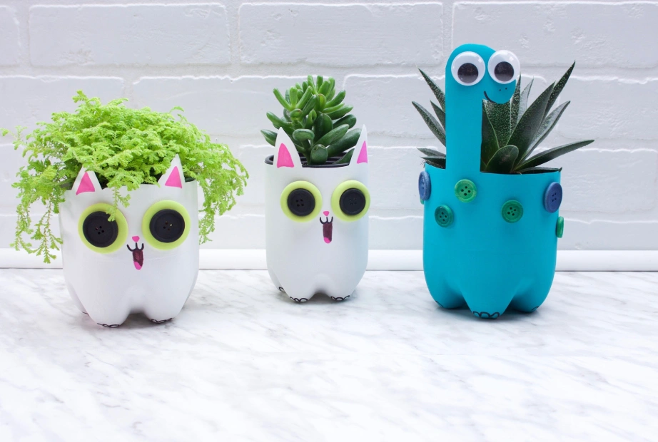 ساخت گلدان با بطری