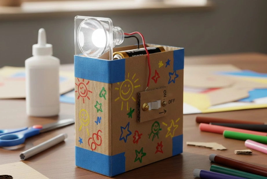 ساخت چراغ قوه با کارتن