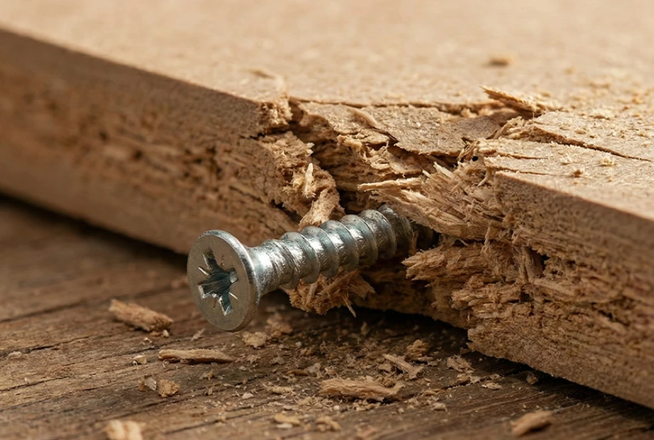 ترک‌خوردن MDF هنگام پیچ‌کاری