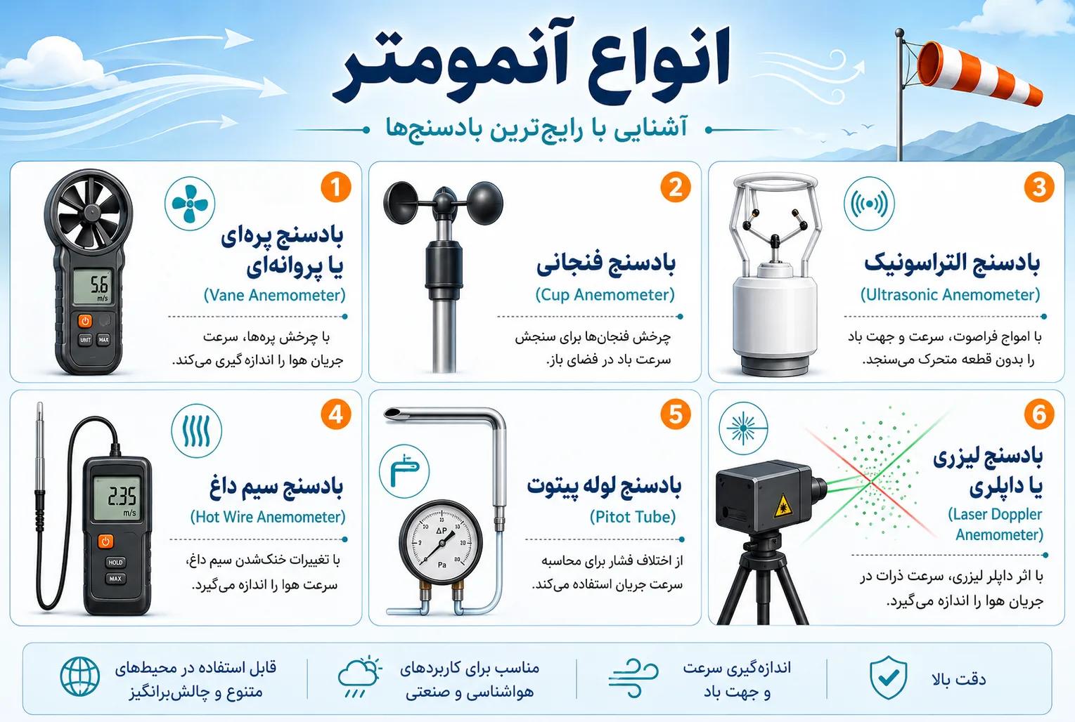 تصویر اینفوگرافی انواع آنمومتر