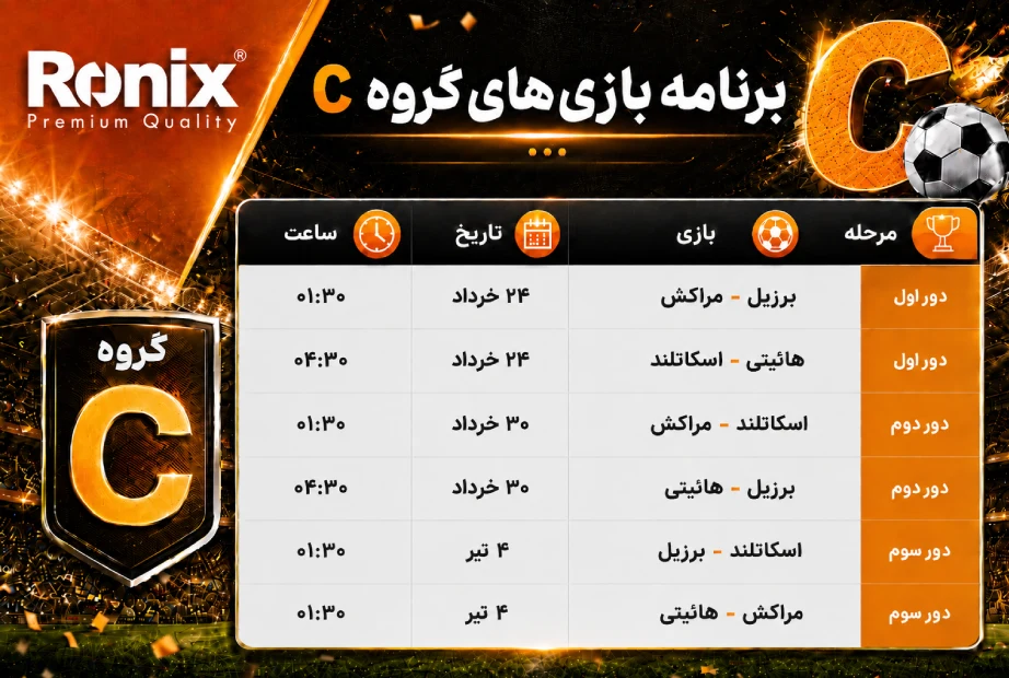جدول بازی‌های جام جهانی