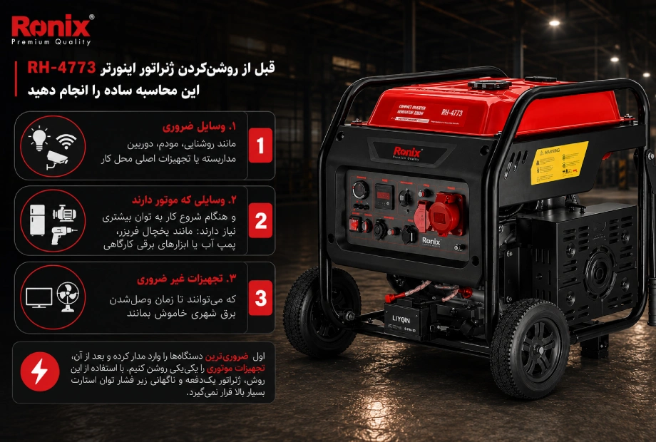 تصویر اینفوگرافی اولویت روشنکردن لوازم الکترونیکی به موتور برق RH-4773